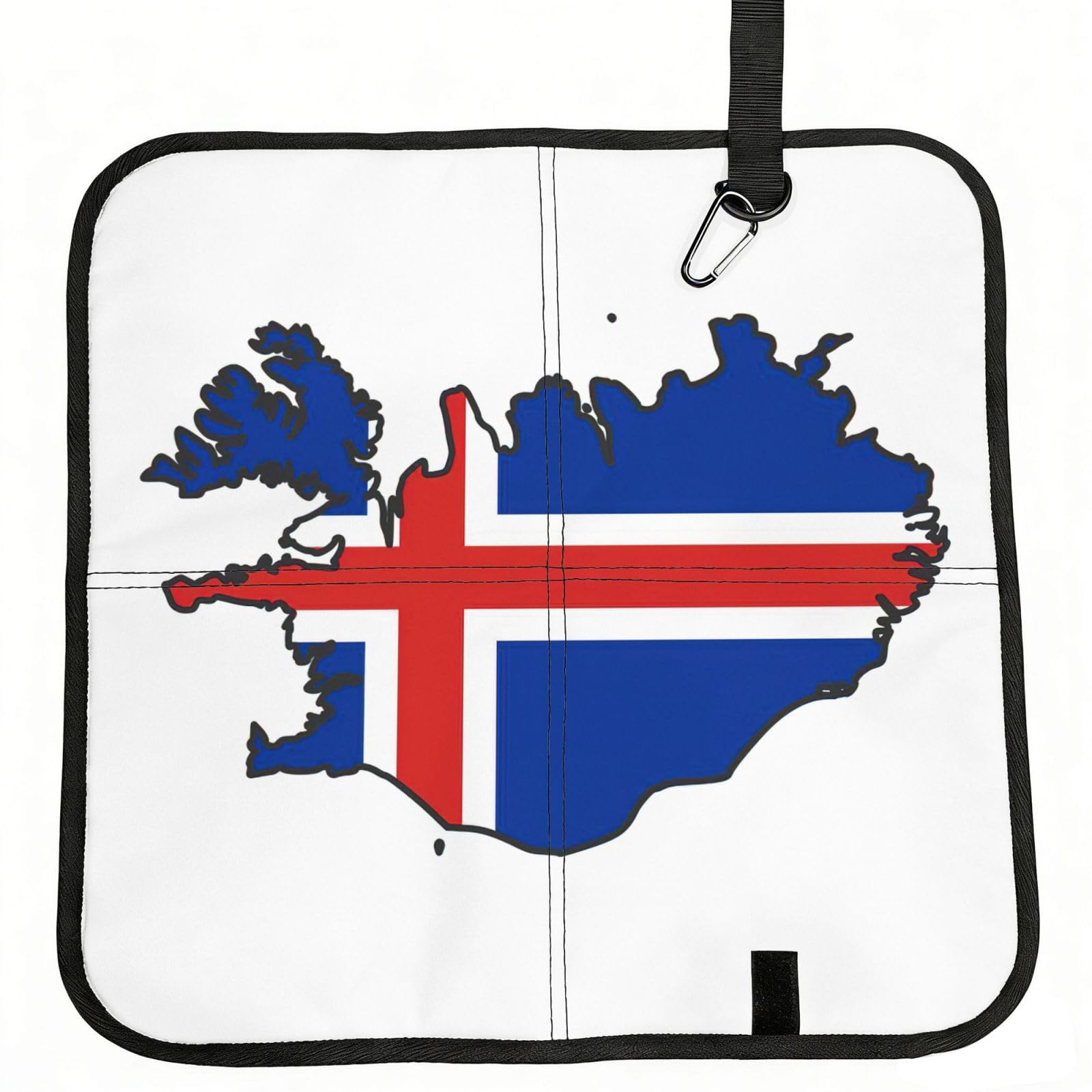 bghdfa Iceland Flag Map Print Outdoor Sitting Mat Waterproof Oxford Cloth Seat Cushion Folding Foam Camping Seat For Picnic