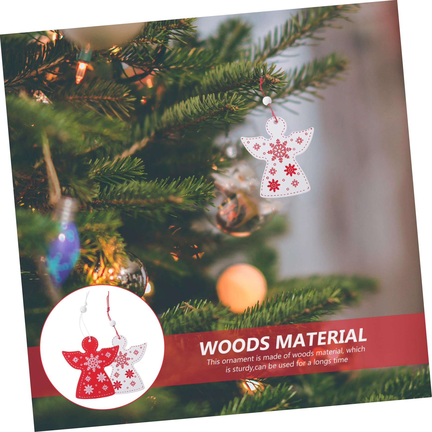 SEWACC 100piezas Adornos Colgantes De Ángel De Madera Para Decoración De Árbol De Navidad y De Invierno Decoraciones Navideñas Para y Jardín