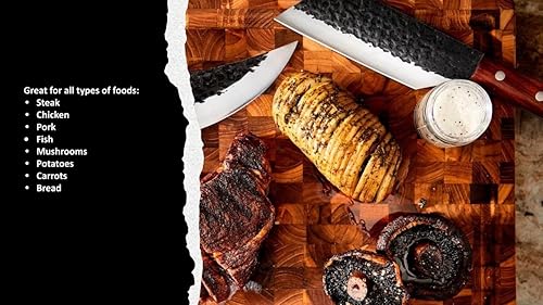 Miniatura 5 de Wyoming - Cuchillo de cocina multiusos de 10 pulgadas, acero inoxidable forjado de alto carbono de calidad de chef, espiga completa con mango