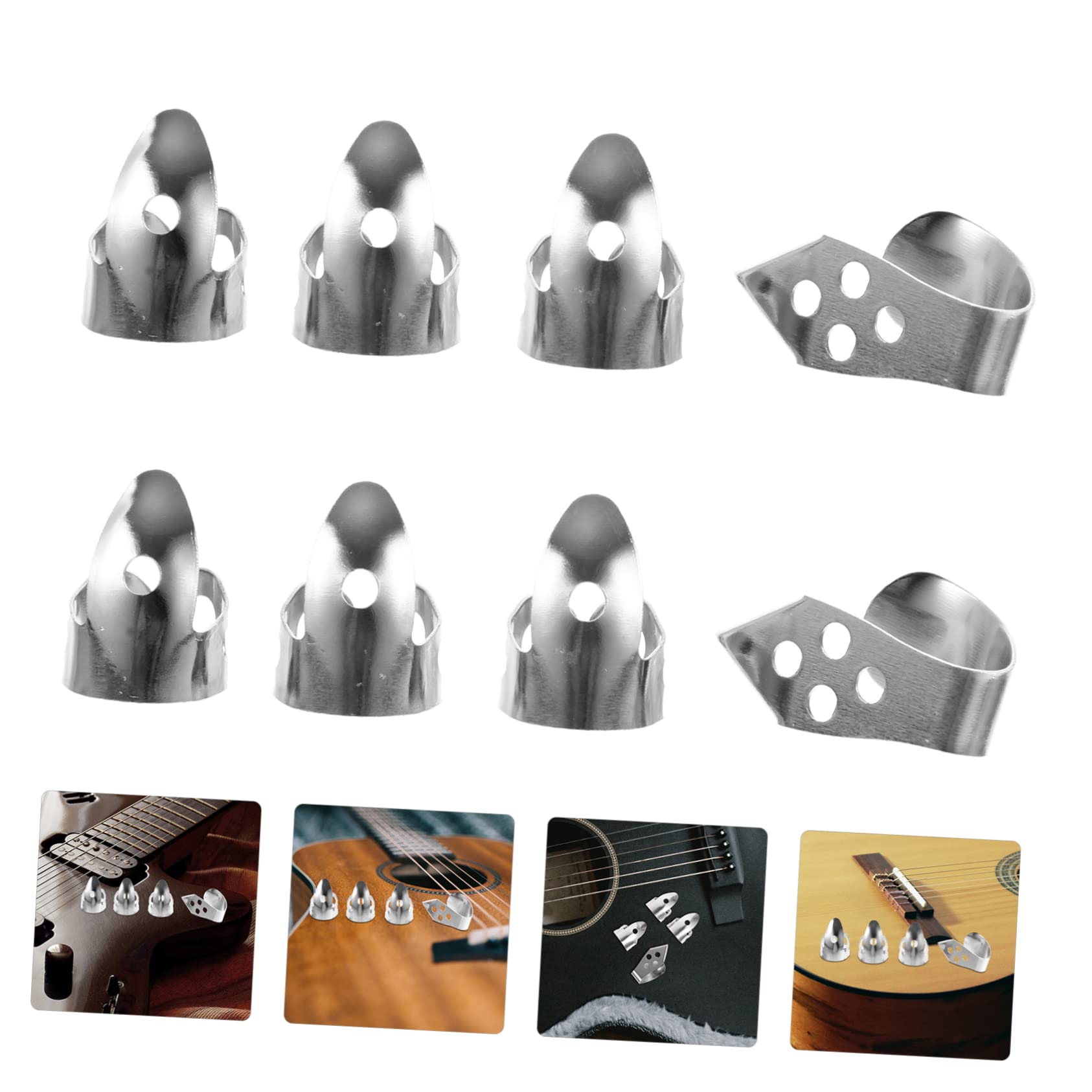 BESTonZON 8 Juegos plumillas de guitarra instrumentos musicales organos musicales púas de guitarra útiles para el pulgar banjo guitarras puas de guitarra electrica púa de guitarra pequeña