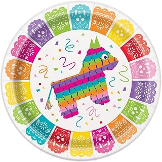 Unique 58685 Mexican Fiesta Paper Party Plates, 8 Count