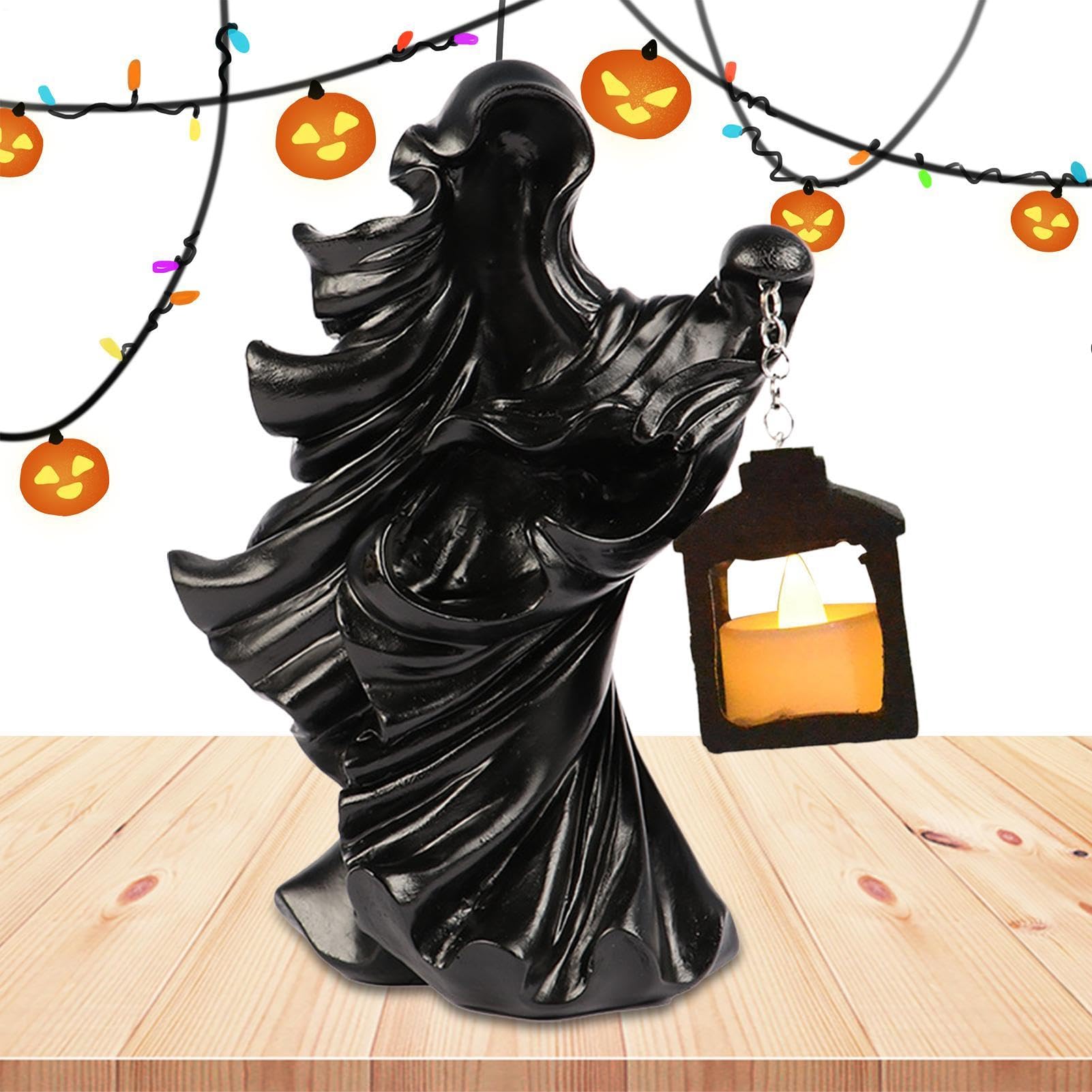 Figurka Halloween piekła posłaniec dekoracja patio z latarnią LED