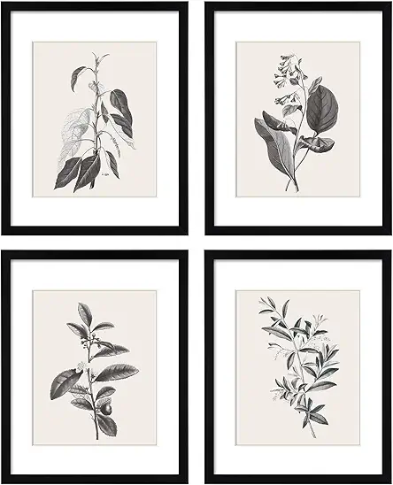 ArtbyHannah 11x14 Inch Framed Botanical Wall Art with...