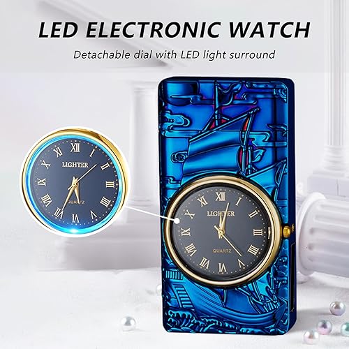 Miniatura 4 de Encendedor eléctrico USB, recargable, resistente al viento, encendedor de velero sin llama con arco de plasma doble para velas, incienso, fuegos