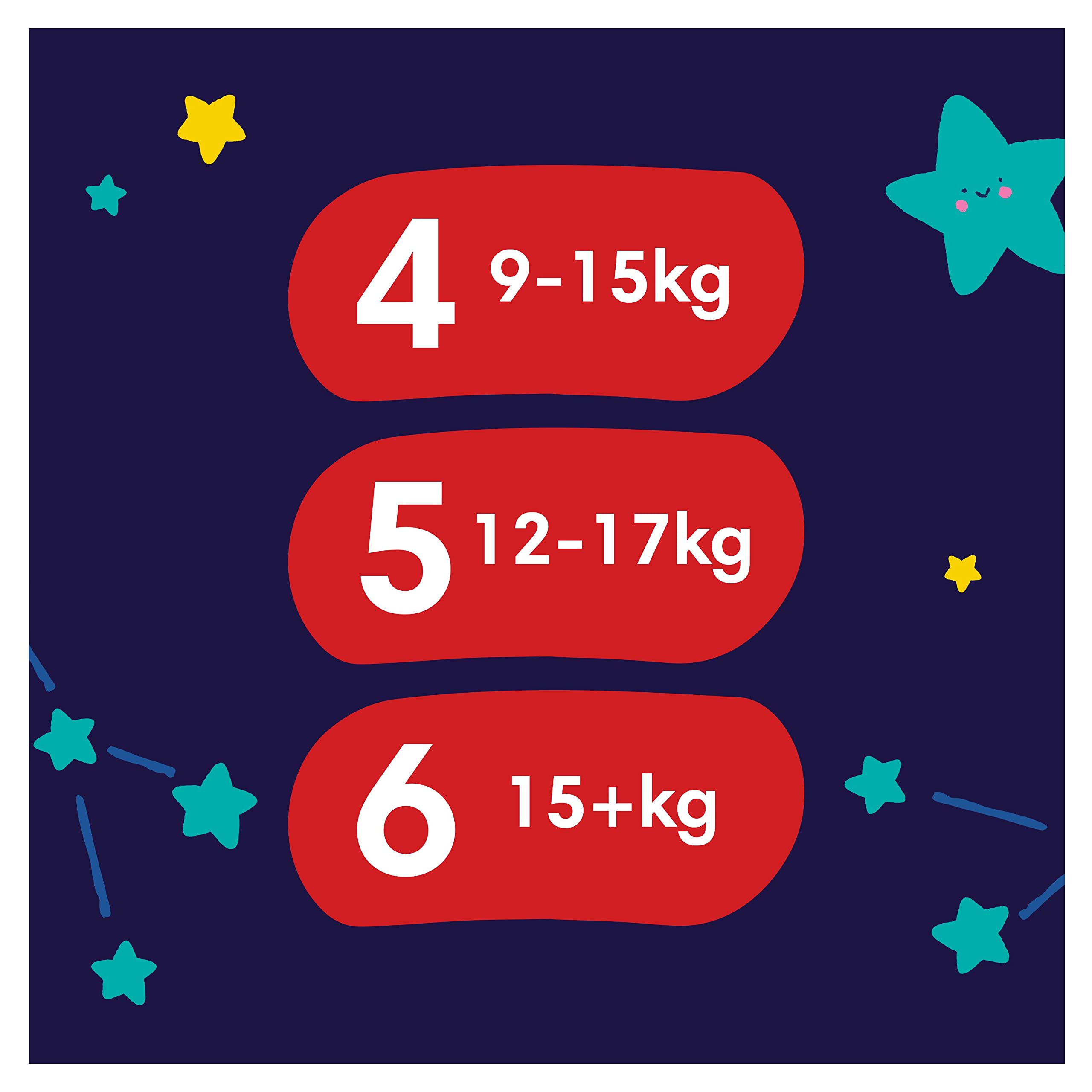 Pampers Night Pants, tamaño 6, 138 capas, 15 kg+, mantenimiento de 360° contra fugas con un corazón súper absorbente para una protección reforzada toda la noche, paquete de 1 mes