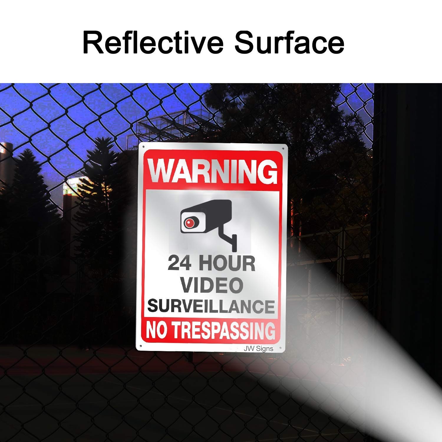 Suреr Chеар 🛒 4-Pack Video Surveillance Sign No Trespassing Metal Reflective Warning Sign,UV Protected & Waterproof, 10x 7 .040 Aluminum Indoor Or Outdoor Use for Home Business CCTV Security Camera
