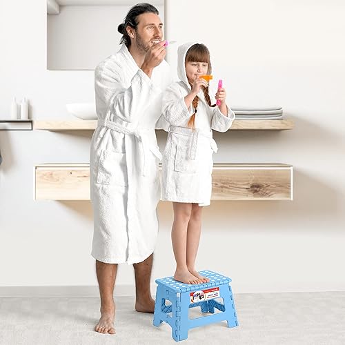 Miniatura 2 de ACSTEP Taburete Plegable - Taburete Ligero de Plástico, Taburetes Plegables de 9 Pulgadas, Taburetes Plegables Antideslizantes para Cocina, Baño,