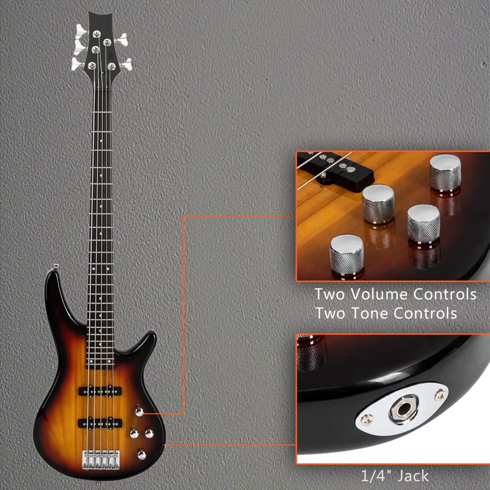 Amazon.com: Ktaxon Electric Bass Guitar 5 String Bass Guitar with