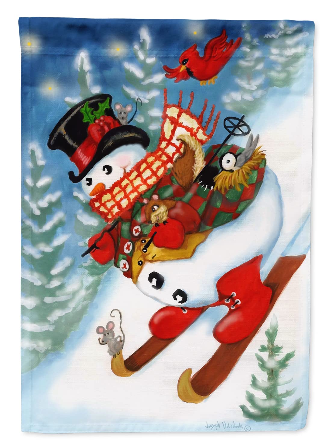 Toile de fête bonhomme de neige et ski Caroline's Treasures PJH3029CHF multicolore pour jardin