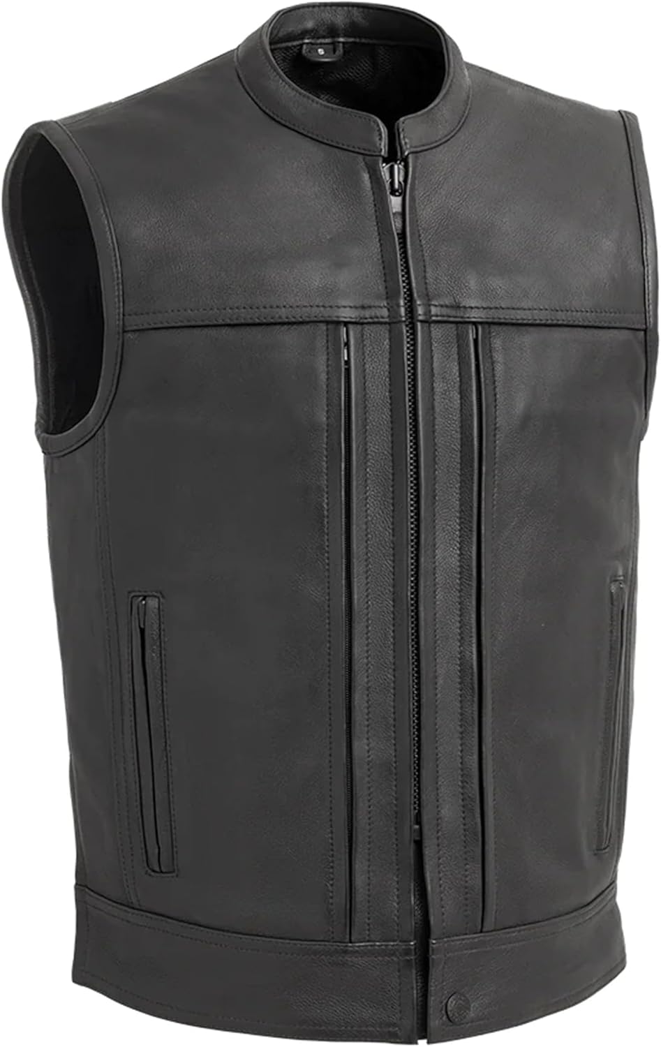 First Mfg Co – Rampage – Men’s Motorcycle Biker Riding Black Leather Vest First Mfg Co – Rampage – Men’s Motorcycle Biker Riding Black Leather Vest