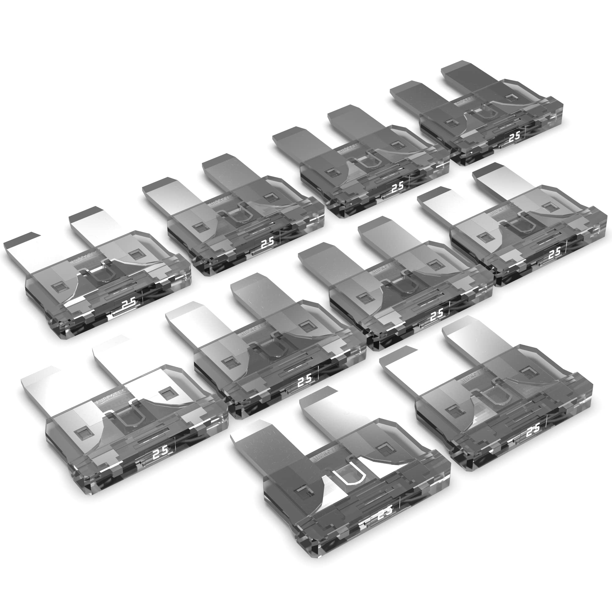 AUPROTEC Standard ATO Flachstecksicherung 1A - 40A Stecksicherung Schmelzsicherung Auswahl: 25A Ampere weiß, 10 Stück