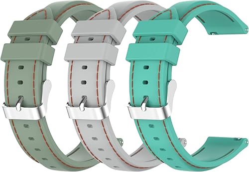 Miniatura 15 de Paquete de 3 correas de silicona de liberación rápida de 0.866 pulgadas compatibles con Fossil Men's de 1.732 pulgadas Gen 6/Gen 5 Julianna, Q