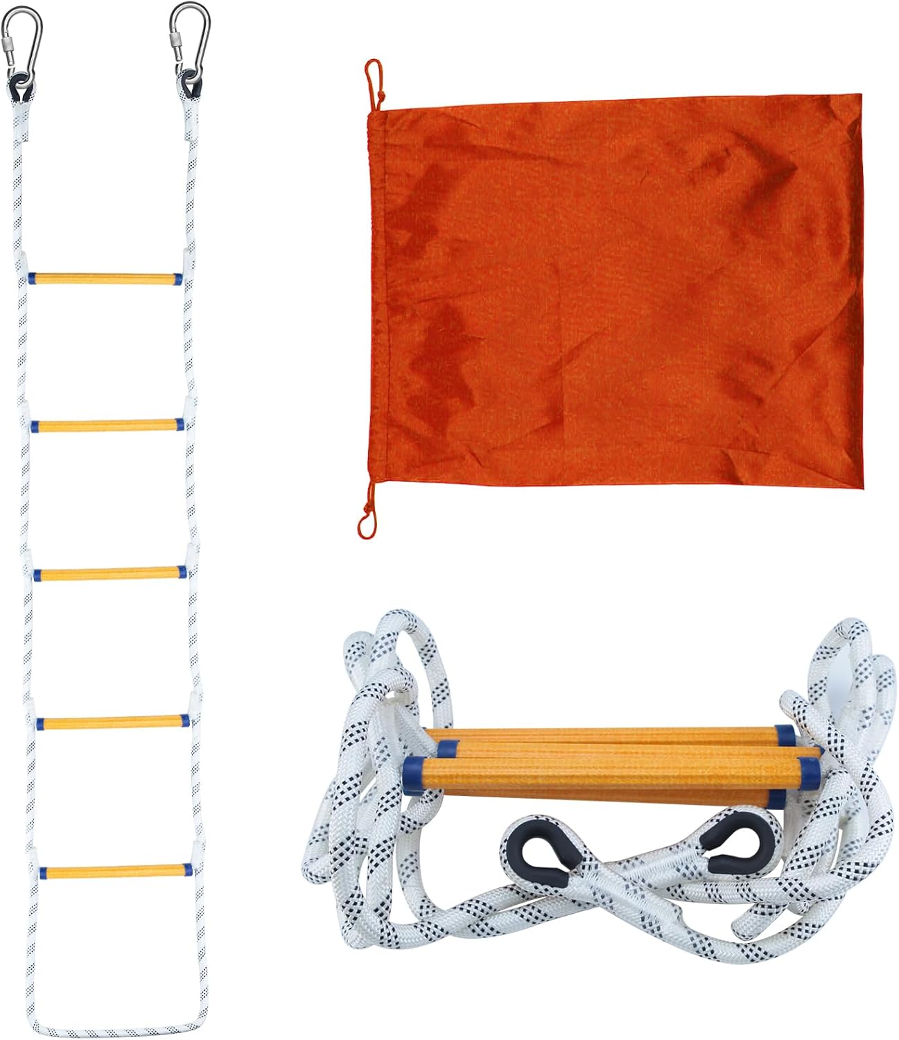 5 Step Boat Rope Ladder, Folding Marine Rope Ladder With Heavy Duty 440