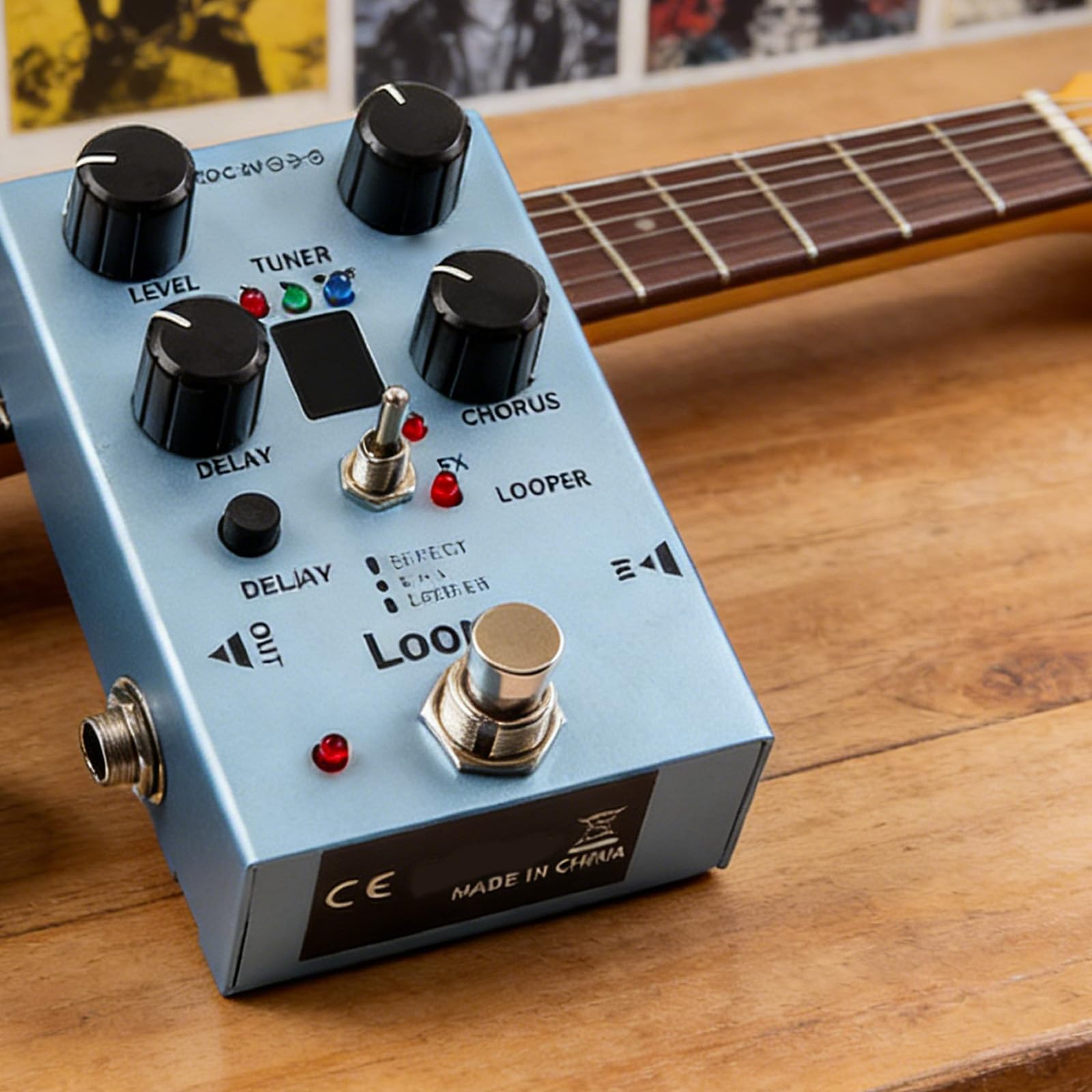 Pedal de guitarra eléctrica profesional multiefecto, pedal de efecto de guitarra eléctrica con luces LED para hogares, estudio, multi bucle