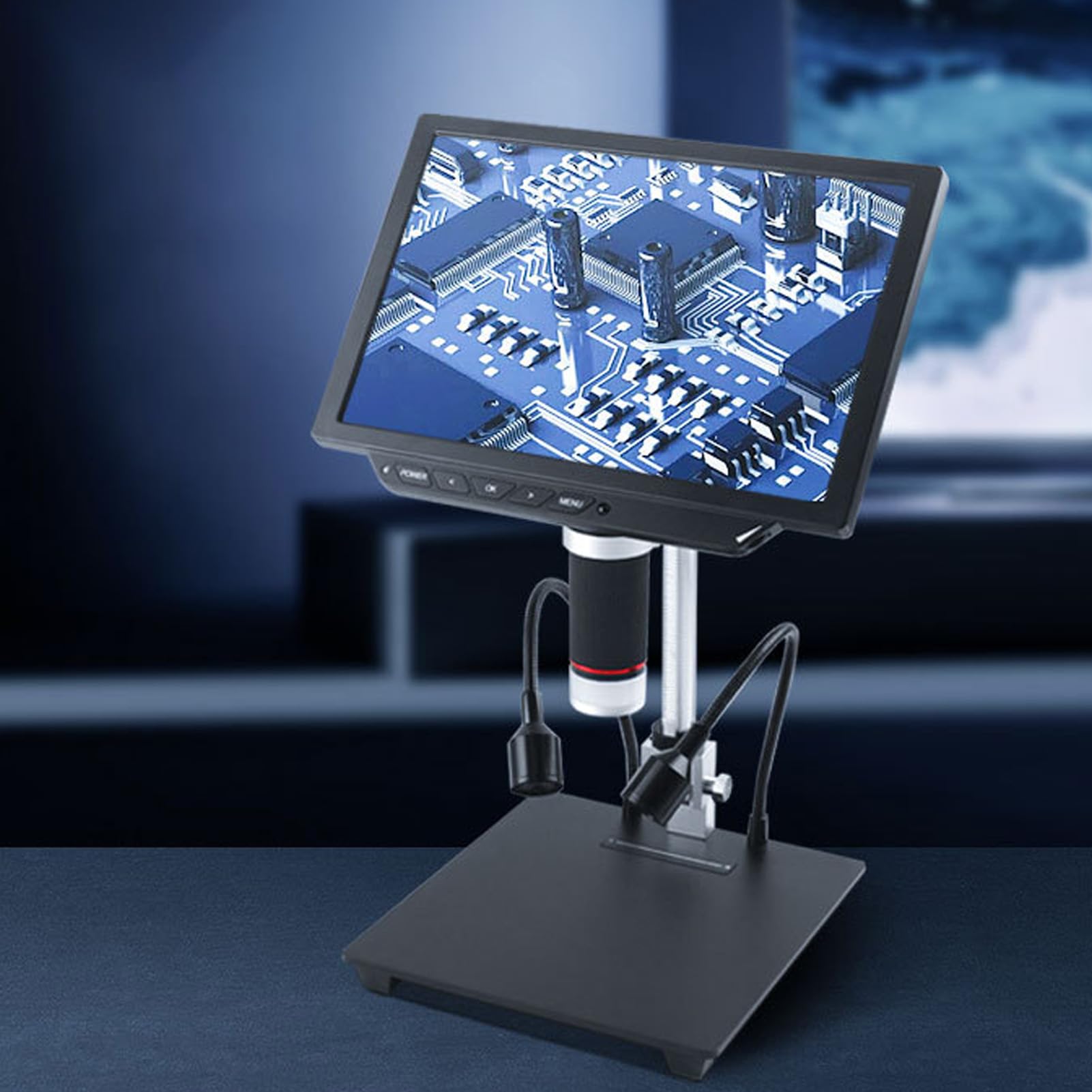 Hidyliu Microscopio Digital LCD de 8 Pulgadas, Grado Profesional 4K para Inspección Electrónica de PCB