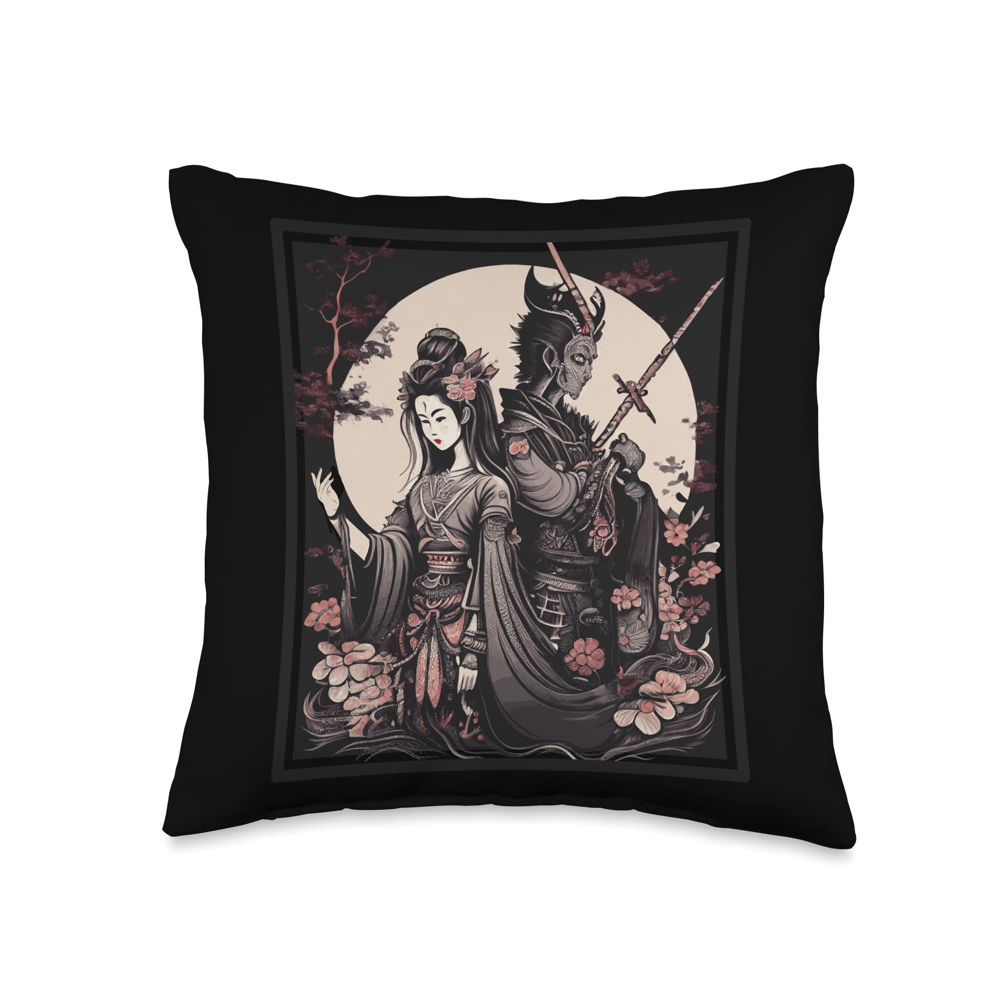 Japan Gods & Goddesses Izanagi Izanami Designs Ancient Japanese Deities Izanagi Izanami Japan Mythology Throw Pillow, 16x16, Multicolor