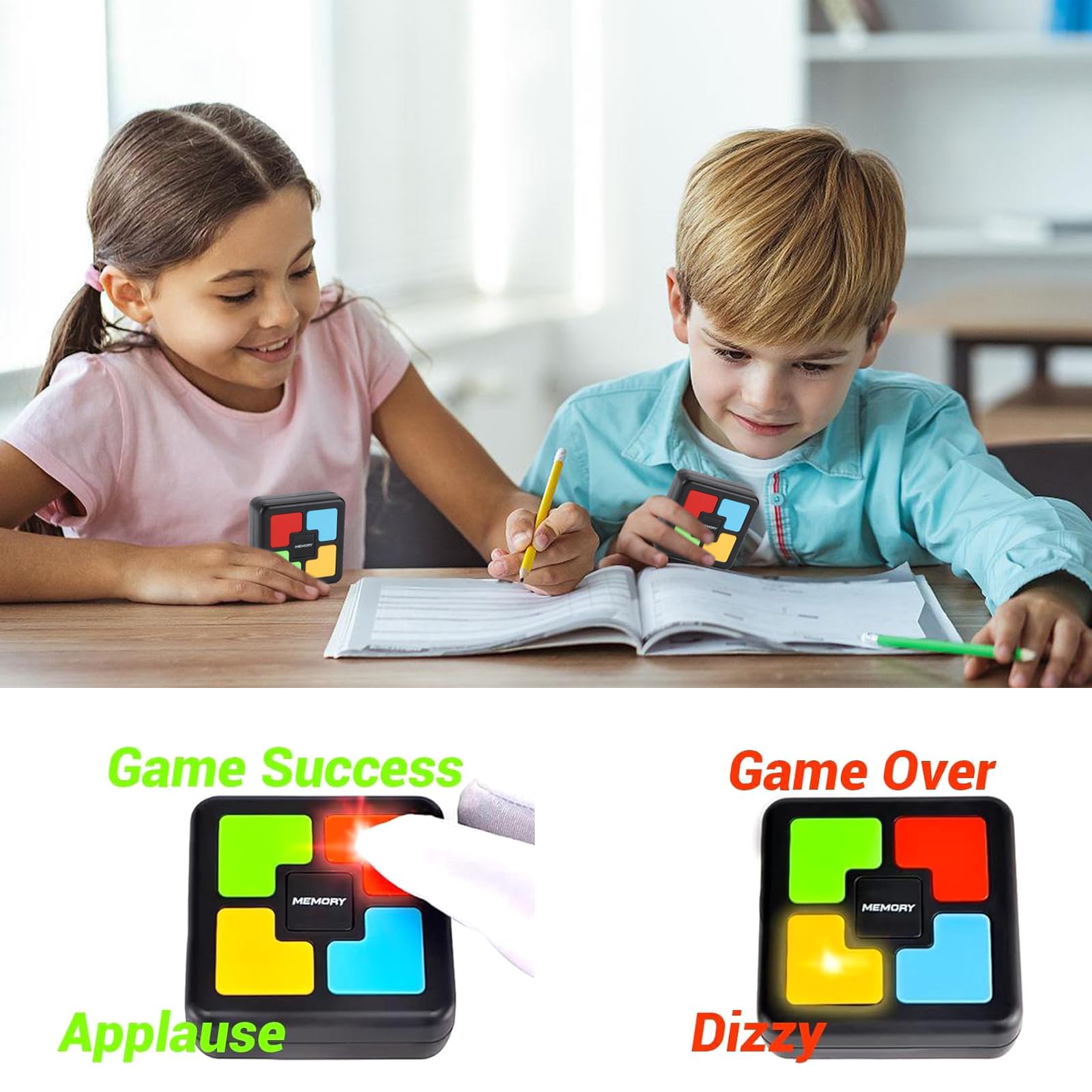 Jeu électronique Simon – Mémoire Lumineuse Et Sonore – 3 Formes (une Main, Deux Mains, Extraterrestre) – Portable