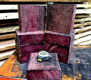 Parahita Store - 1 Pcs 6 X 6 X 2" Beautiful Exotic Purpleheart Bowl Blanks Wood Turning Lathe Lumber - Premium Quality Wood - Wood Working - Unfinished Wood