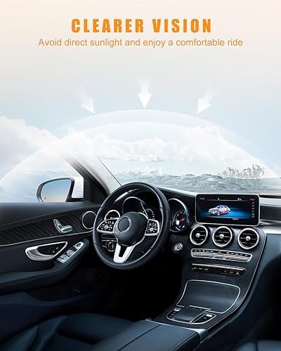 Miniatura 6 de OCPTY Visera solar compatible con Nissan 370Z con techo corredizo (negro, lado izquierdo del conductor)