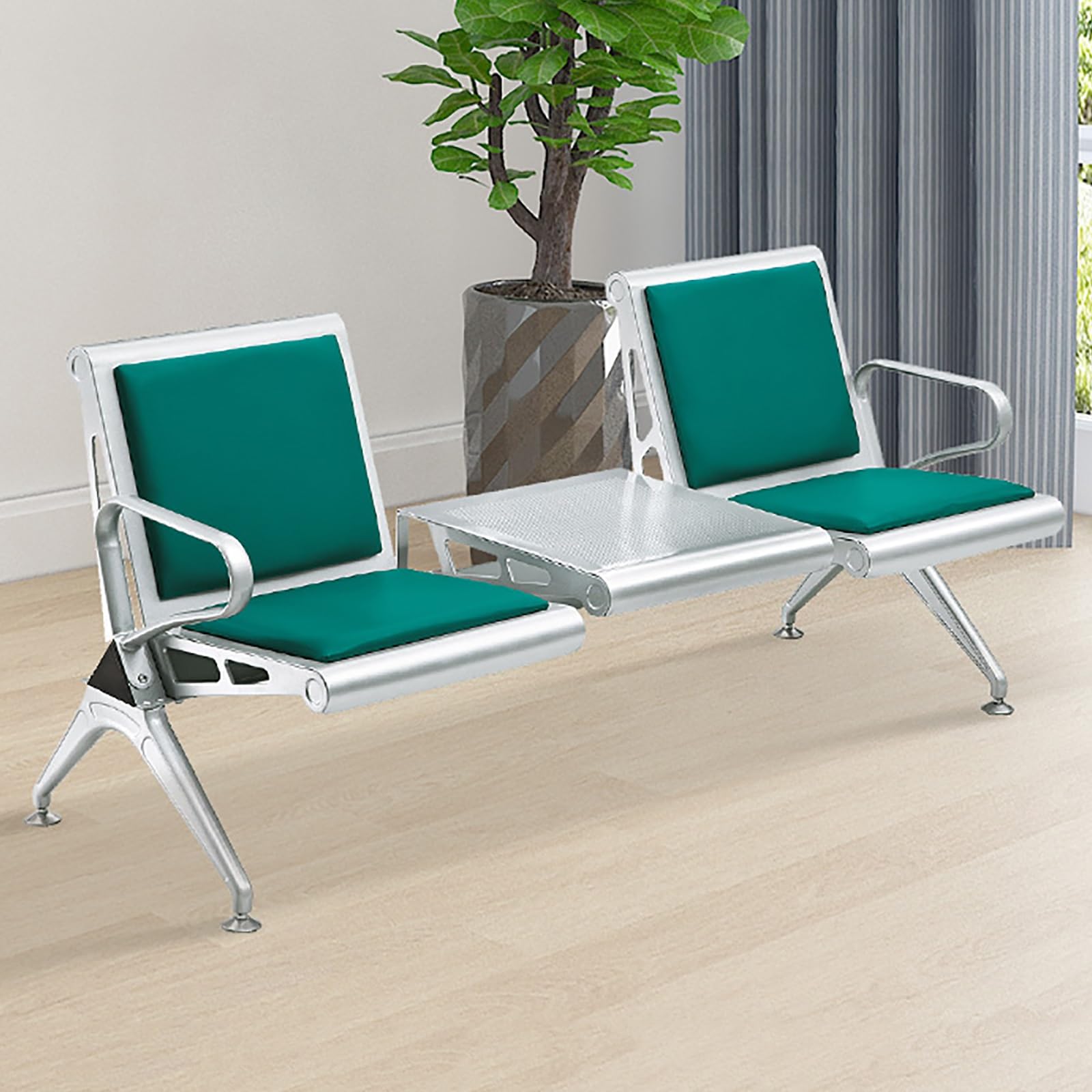 SnamicE Waiting Room Bench Pu Leather Seat for Entrance Hall Conference Reception Office Airport Hair Salon,