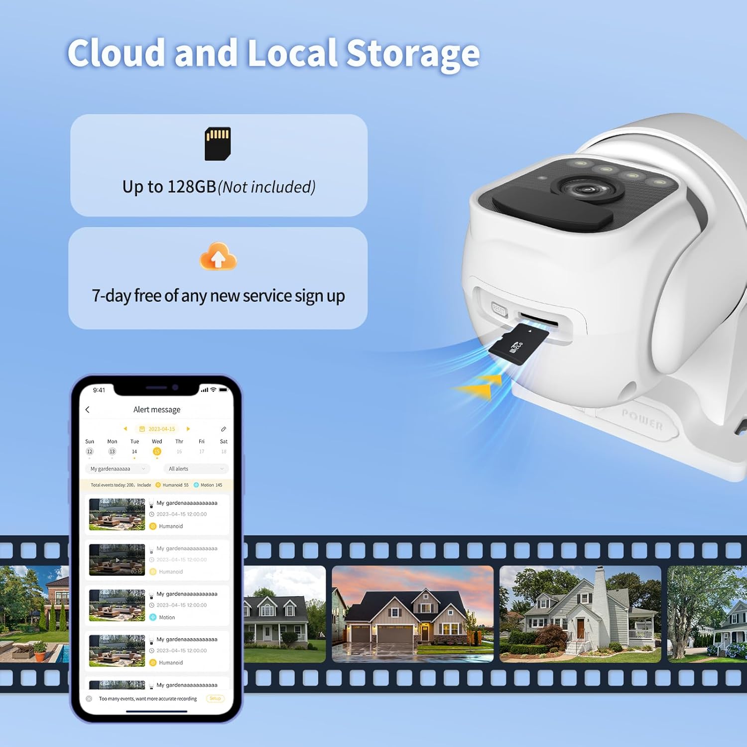 Solar Security Cameras Wireless Outdoor 2 Packs, Color Night Vision, SD/Cloud Storage, 2-Way Talk, 2.4GHz WiFi, IP65 Waterproof, 360° View - Image 7