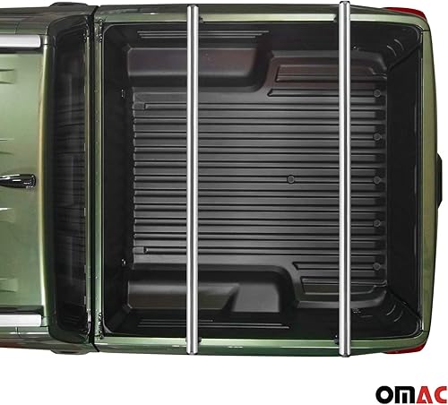 Miniatura 5 de OMAC Portaequipajes para cama de maletero para Nissan Frontier 2005-2021, gris, 2 piezas antirrobo para viajes, kayak, canoa, surf, esquí,