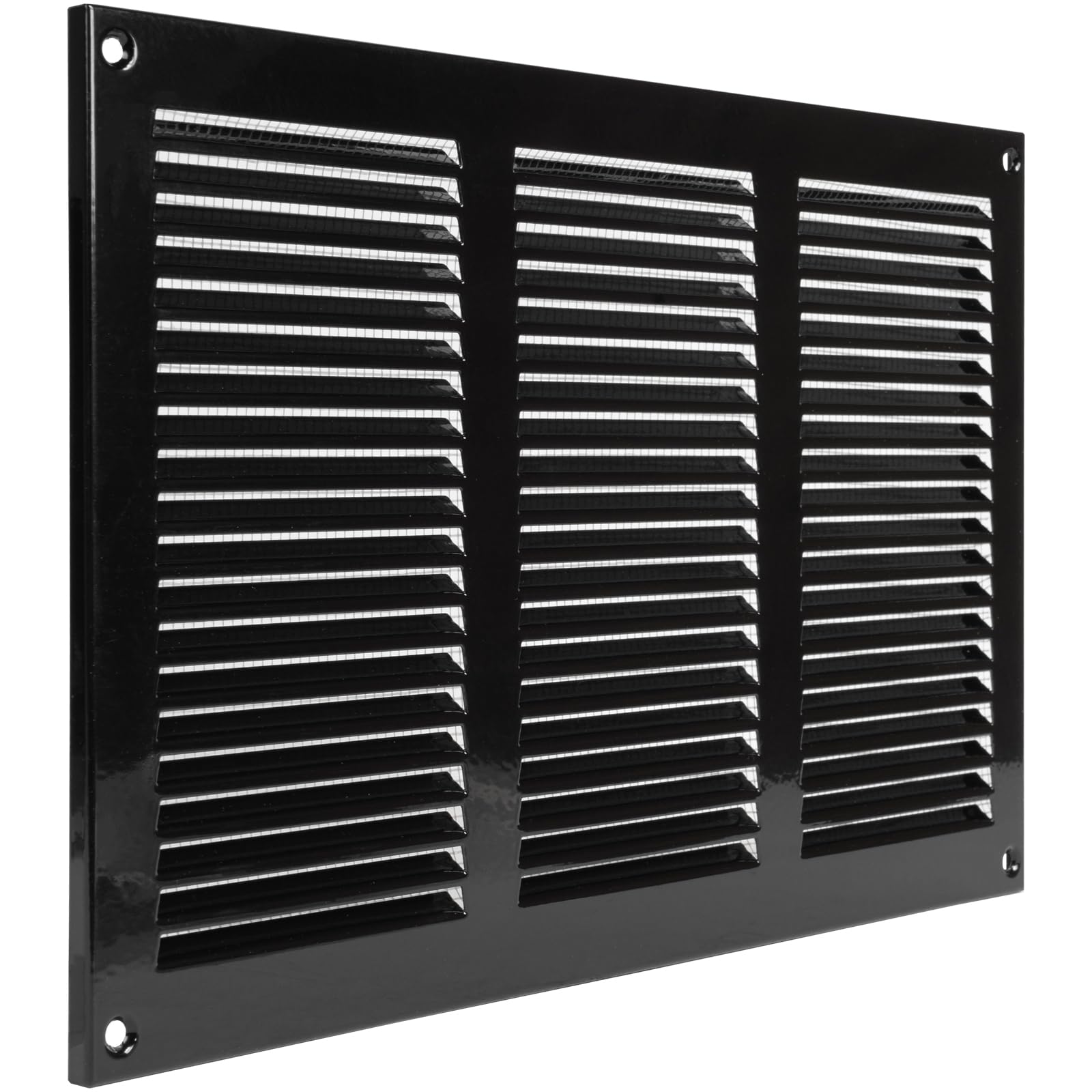 ECOPRO VENT 300 x 200mm Black Air Vent Cover – Galvanised Metal Air Vent Covers for Walls, Ceilings with Screen Mesh – Durable Louvre Vent Grille for Home, Office – Wall Vent Cover for Indoor, Outdoor — image 1