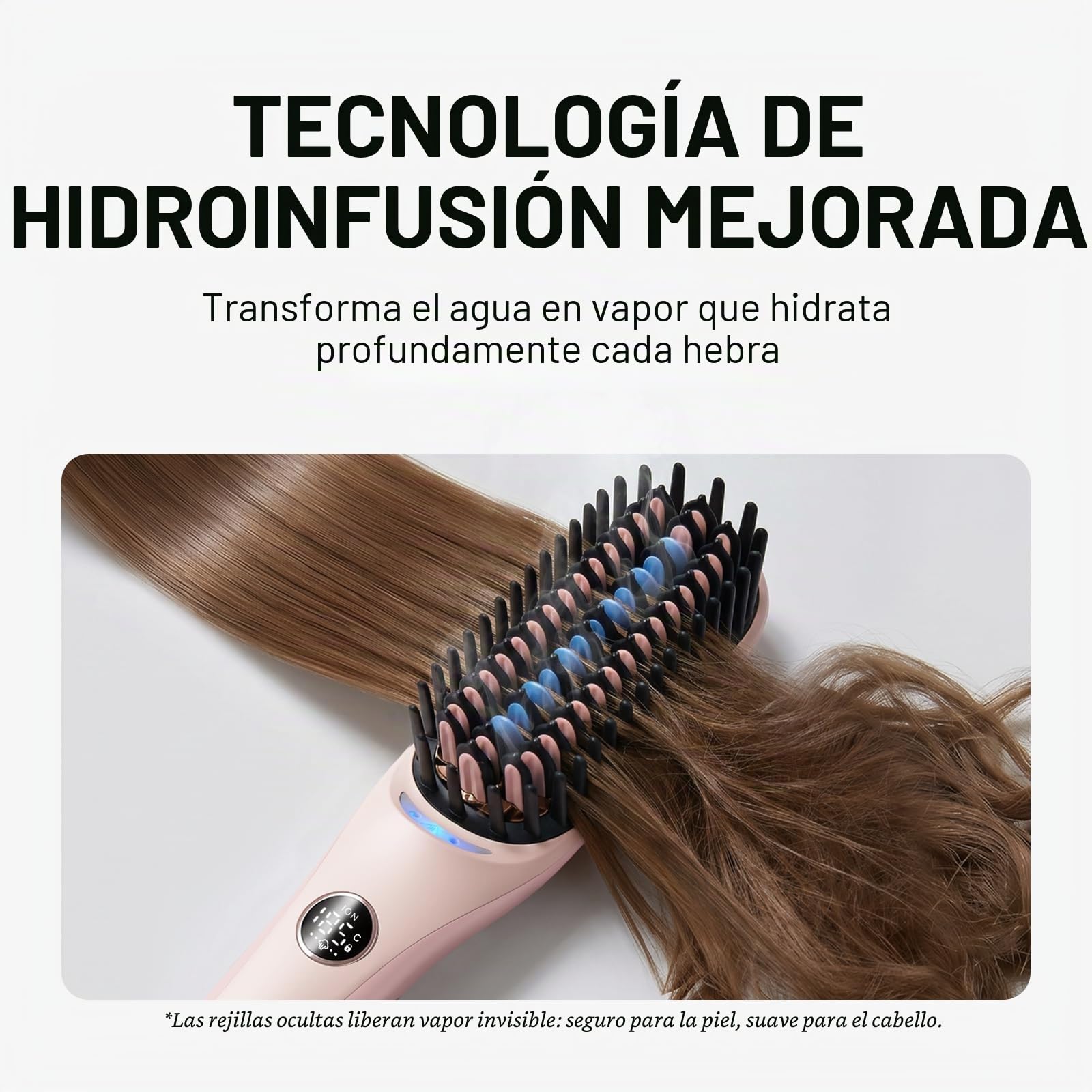 Wavytalk Cepillo alisador de vapor e iones, Planchas de Pelo 4 en 1 | Steambrush Pro reduce el daño por calor con vapor e iones, peinado rápido, brillo sin encrespamiento, voltaje dual, Rosa