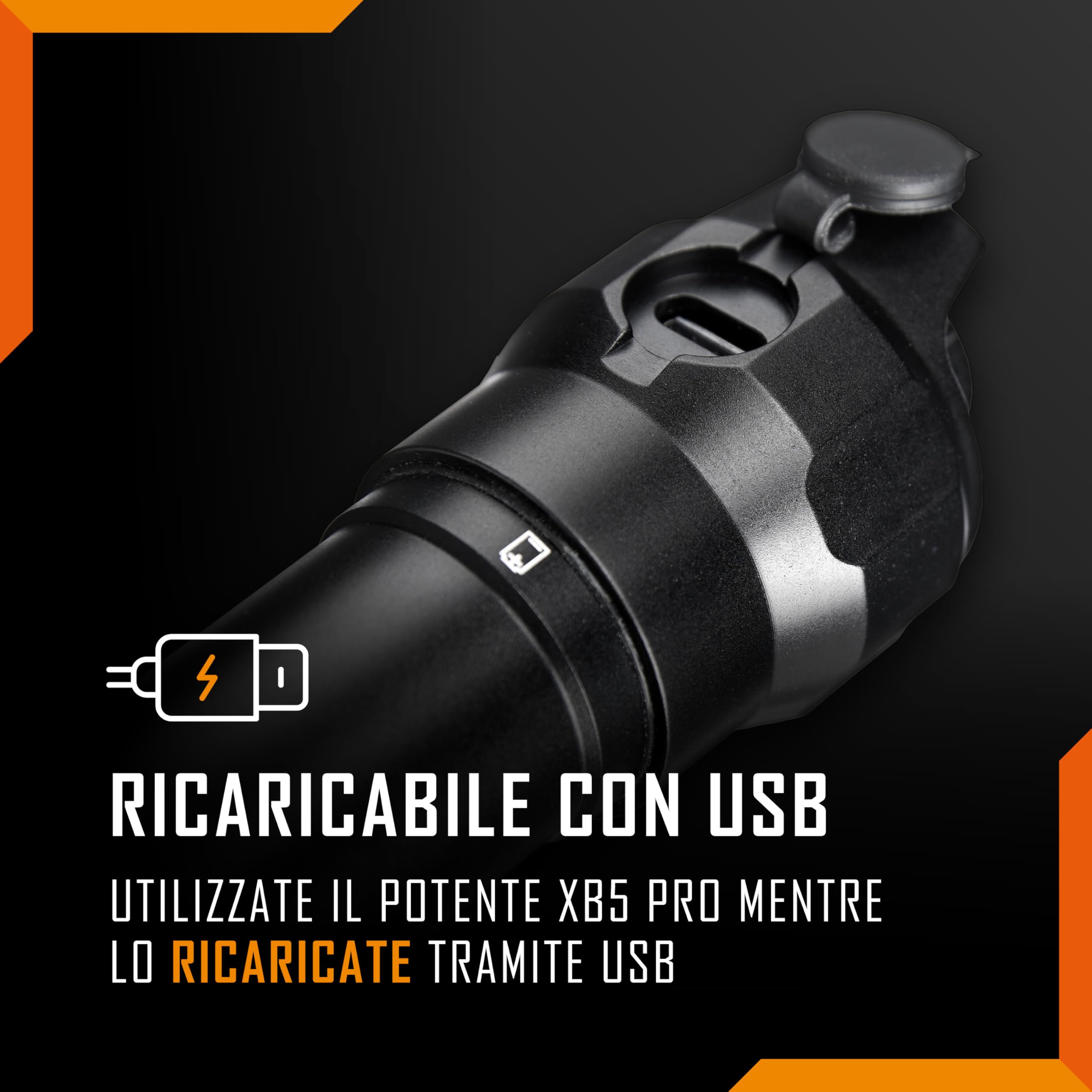 Nightfox XB5 Pro Torcia IR | Lunghezza d'onda 850nm | Luce invisibile per l'uso solo con dispositivi per visione notturna | Batteria ricaricabile tramite USB inclusa | Messa a fuoco regolabile