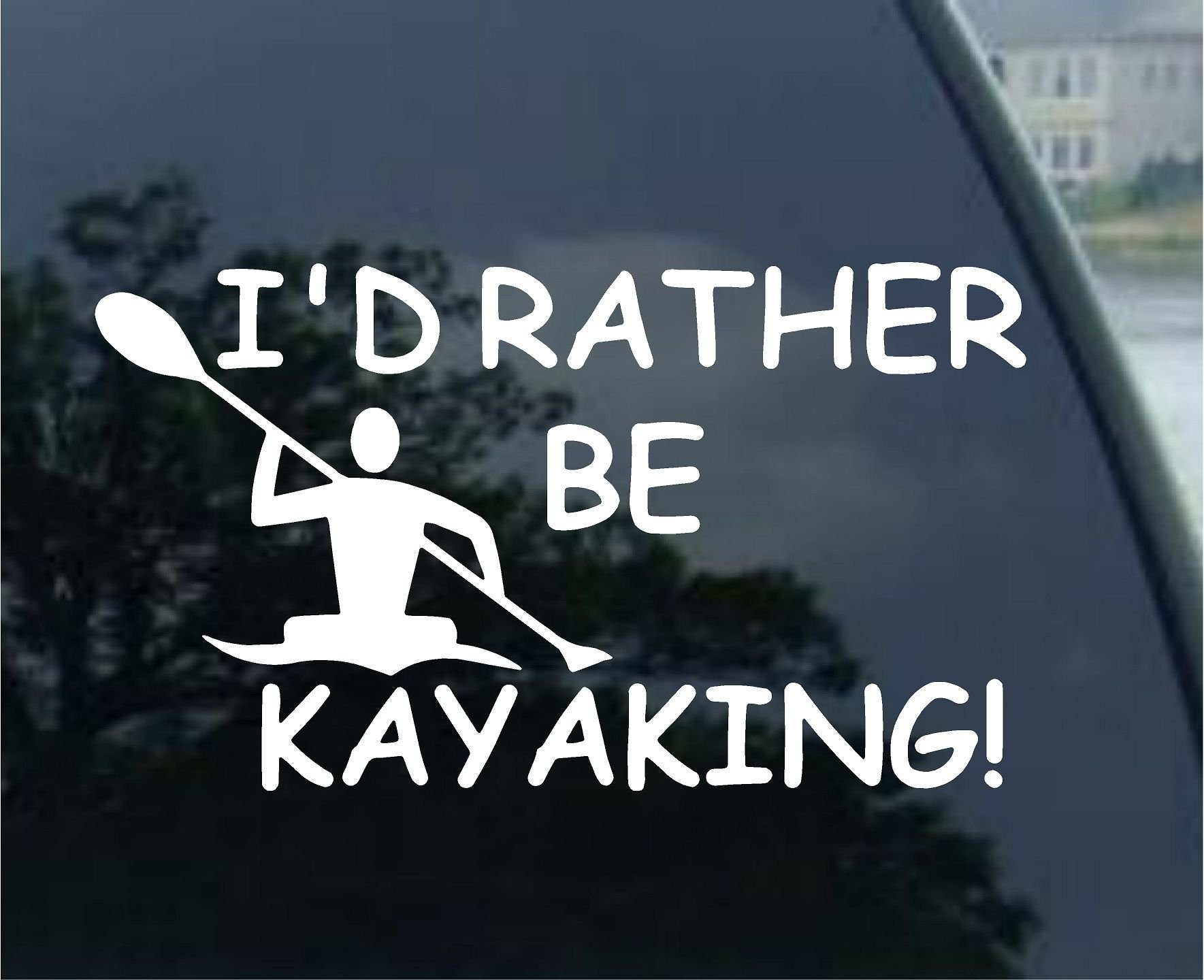 Decalgeek I'd Rather Be Kayaking - Kayak Paddle - Sticker Decal (6