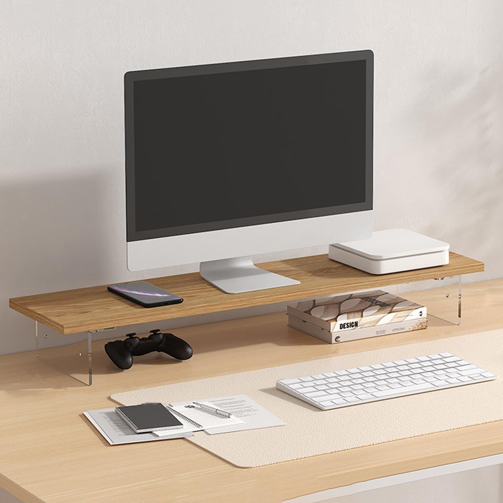 Podwyższacz ekranu PC, drewniany stojak na monitor, rehabilitator ekranu komputera, ergonomiczny drewniany wyświetlacz ekranowy, uchwyt monitora komputera, do komputera, laptopa