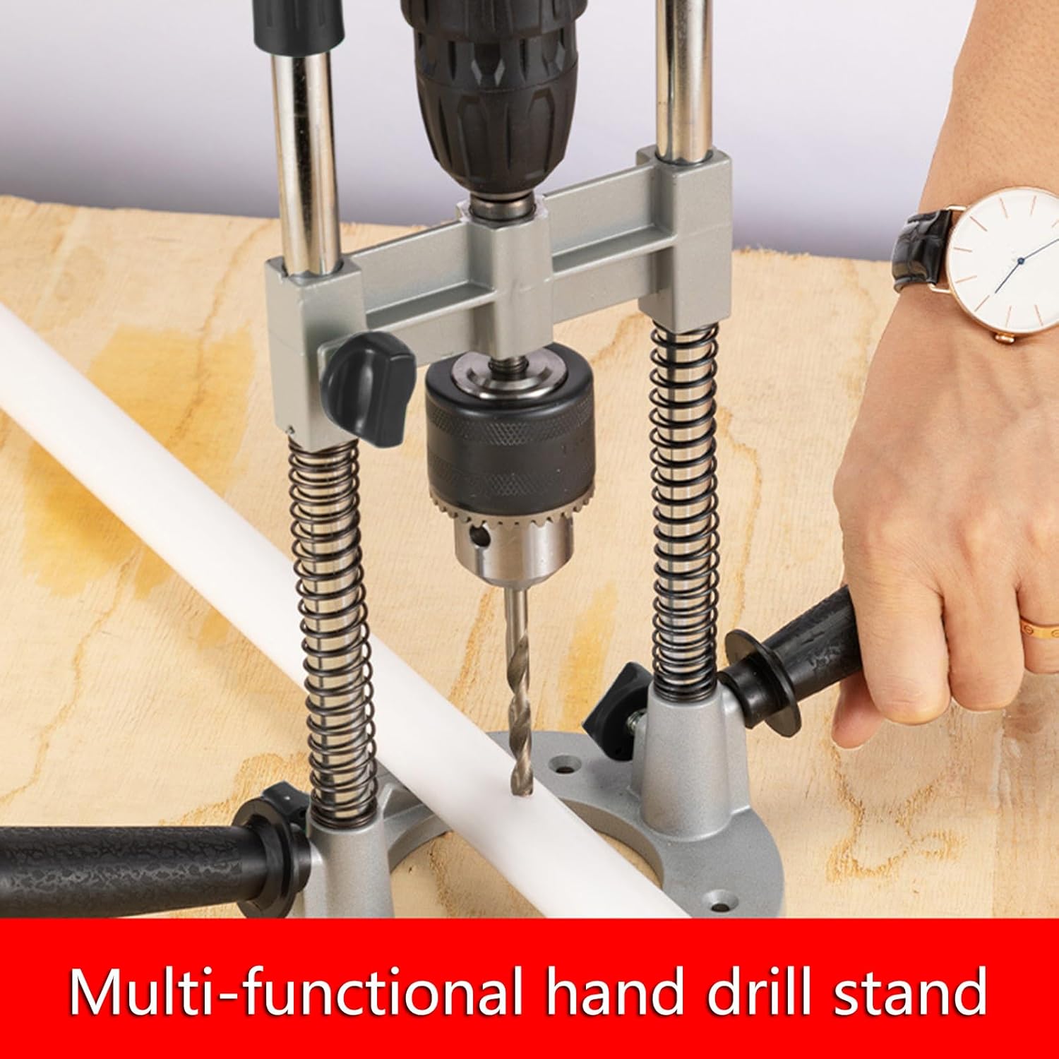 Versatile Drill Press Attachment For Vertical And Angled Boring Applications With Rubberized Base Protections Professional Metal Drilling Jig