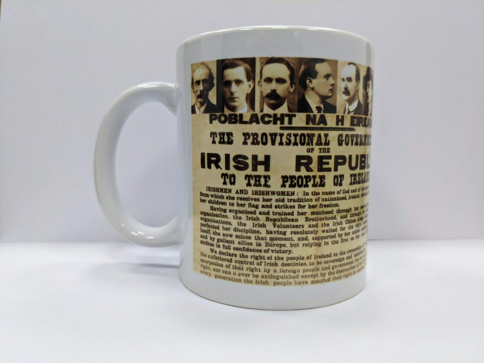 The Gael Collection - Ireland's 1916 Easter Rising MUG Proclamation Design with Photos of The Seven Signatories & the Original Proclamation