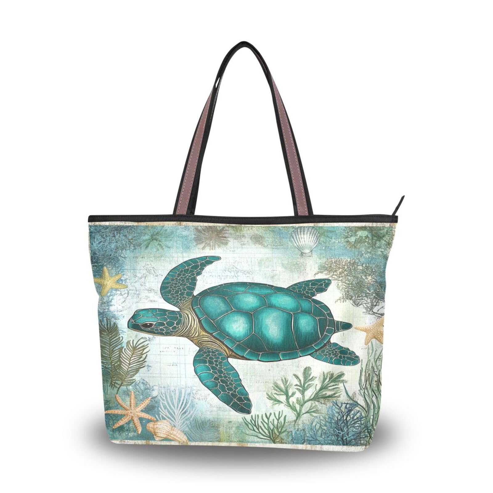 JSTEL Tote Bag for Women with Zipper,Polyester Tote Purse Holiday Tote Bag Work Handbag Women Gift