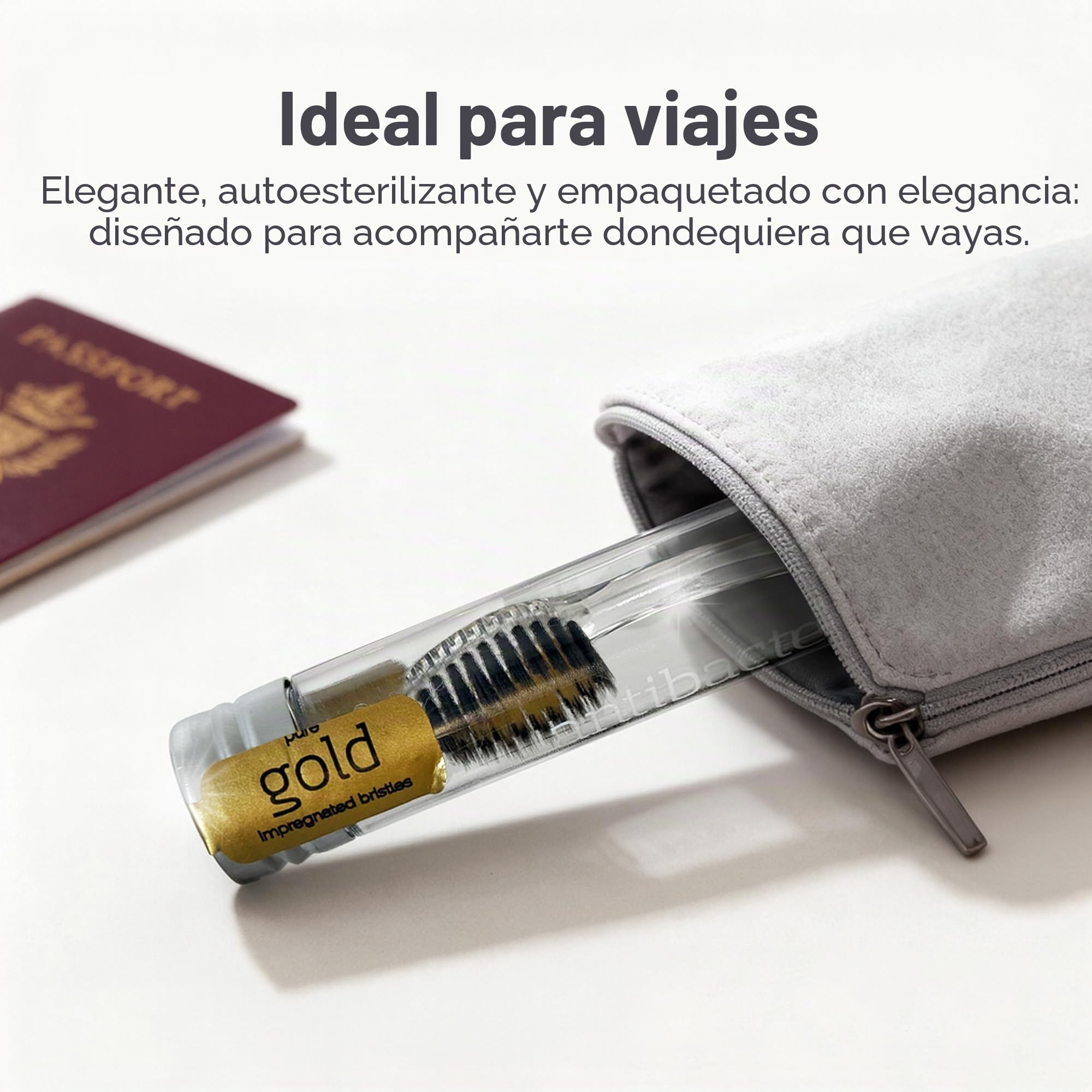 Nano-b Rainbow Pack de 12 cepillos de dientes manuales antibacterianos Carbón de bambú y dorado