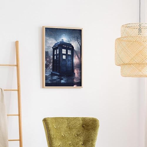 Miniatura 4 de Doctor Dr Who - Caja de policía para ratones, kit de pintura de diamantes para bricolaje, arte cuadrado de taladro completo para decoración de pared