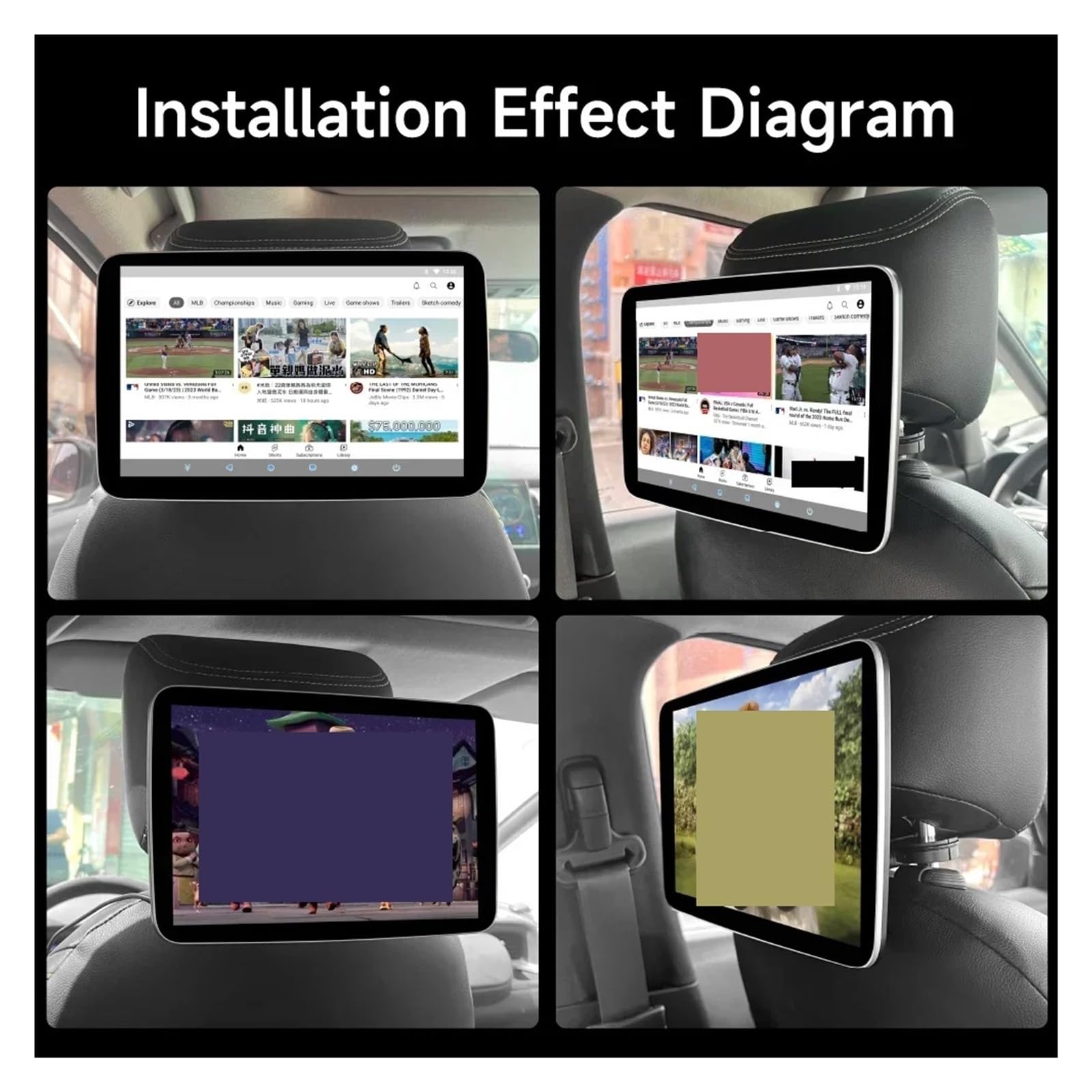 11,6''/10,1'' Monitor Zagłówkowy Wyświetlacz IPS Ekran Dotykowy Do Odtwarzacza Wideo Muzyki Samochodowej Na Tylnym Siedzeniu FM Bluetooth HDMI Łatwa Konfiguracja Na Wycieczki(11.6 1PCS)