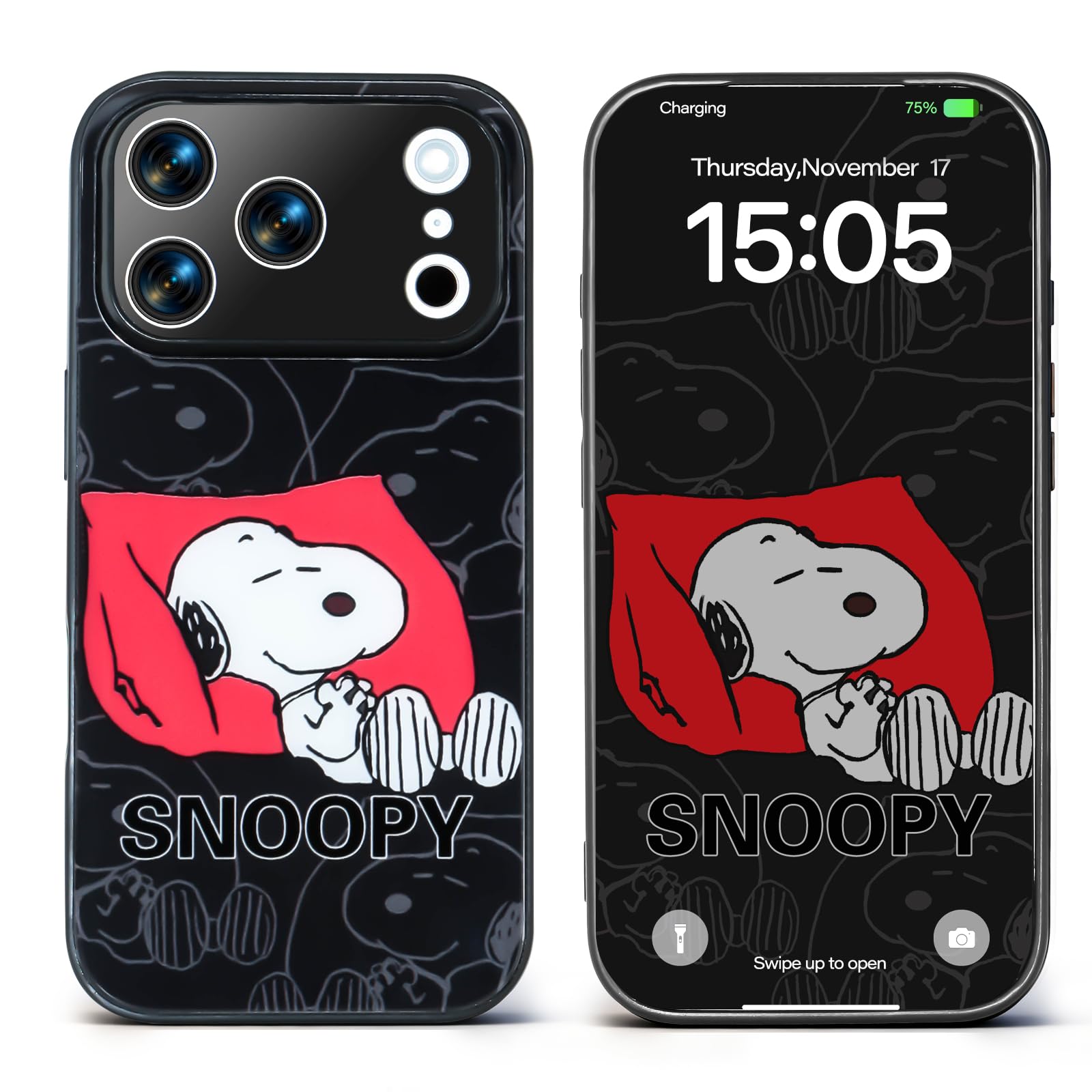 Amazon.co.jp: スヌーピー iPhone17/16E/16/15/14/13用スマホケース