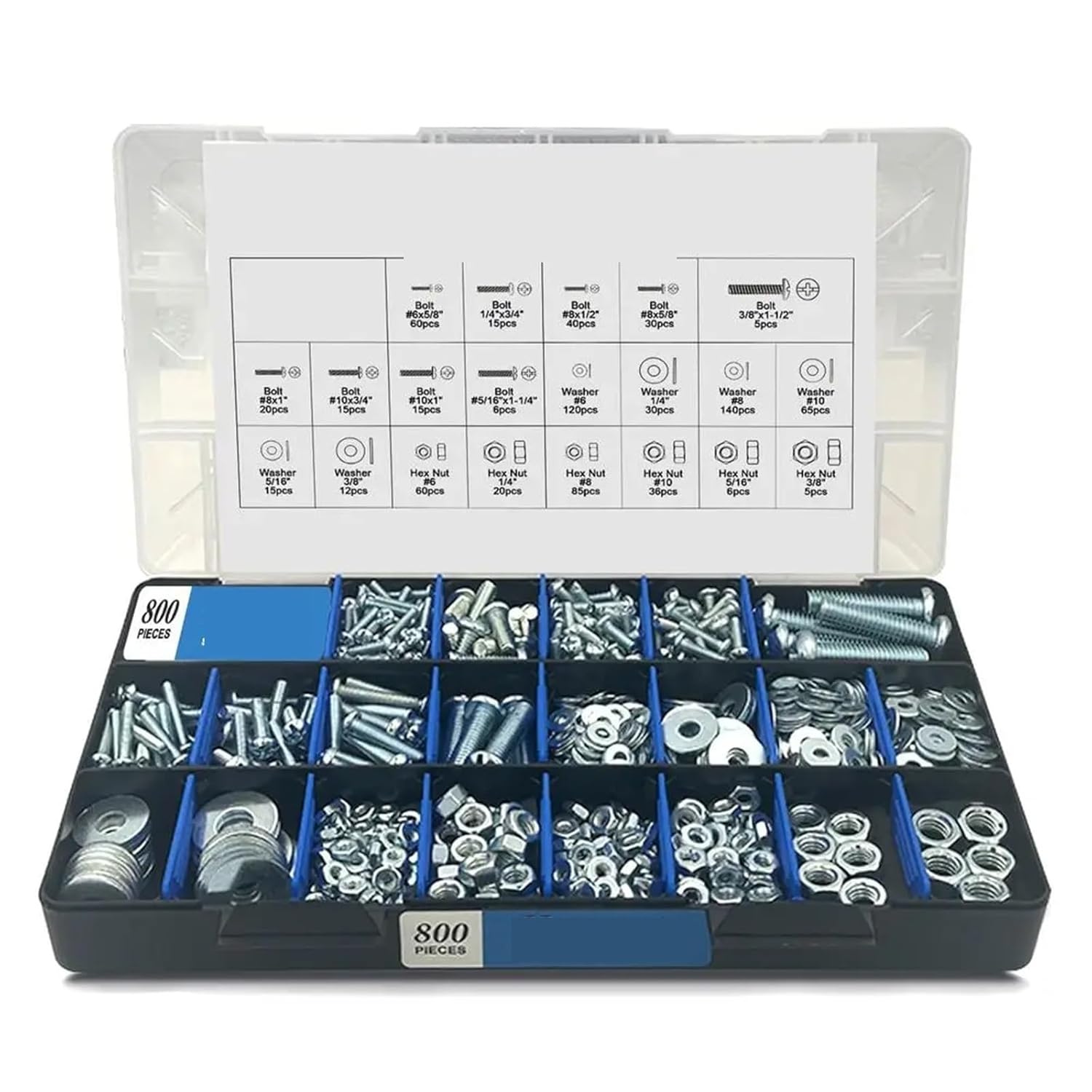 Nut & Bolt Sets 2600Pcs Screw with Nut and Bolt Assortment Kit