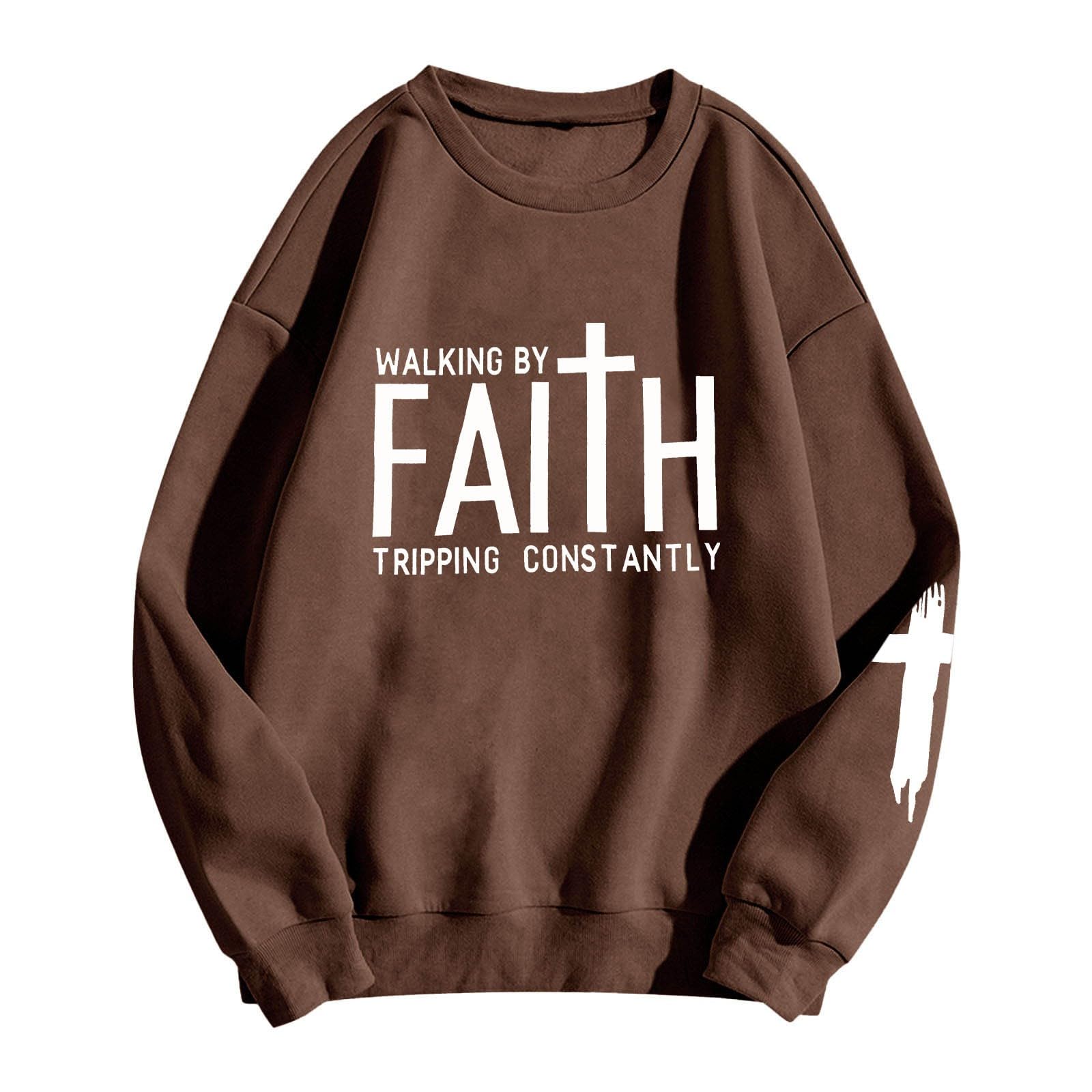 Sudadera con Cuello Redondo y Estampado de Letras, Manga Larga, Informal, Suave, cómoda, Holgada, básica