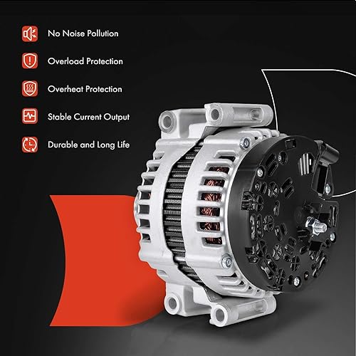 Miniatura 6 de A-Premium Alternador compatible con Mercedes-Benz W211 Series E280 2007 3.0L, E300 2008-2009 3.0L, E320 2007-2009 3.0L, 12V 180A Polea de embrague
