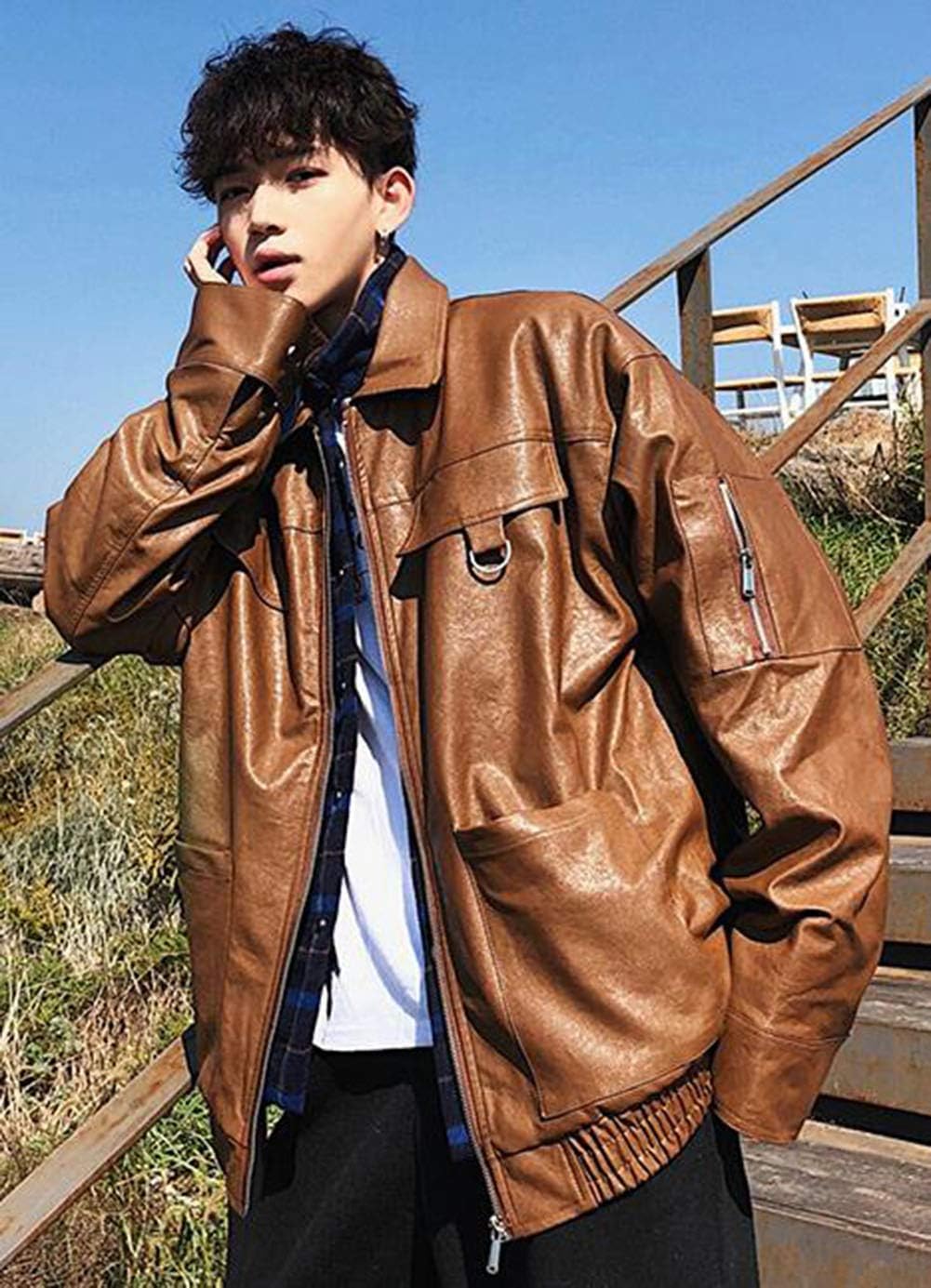 Amazon | [ZHONGJUE] ジュージェン メンズ 革ジャン 裏起毛