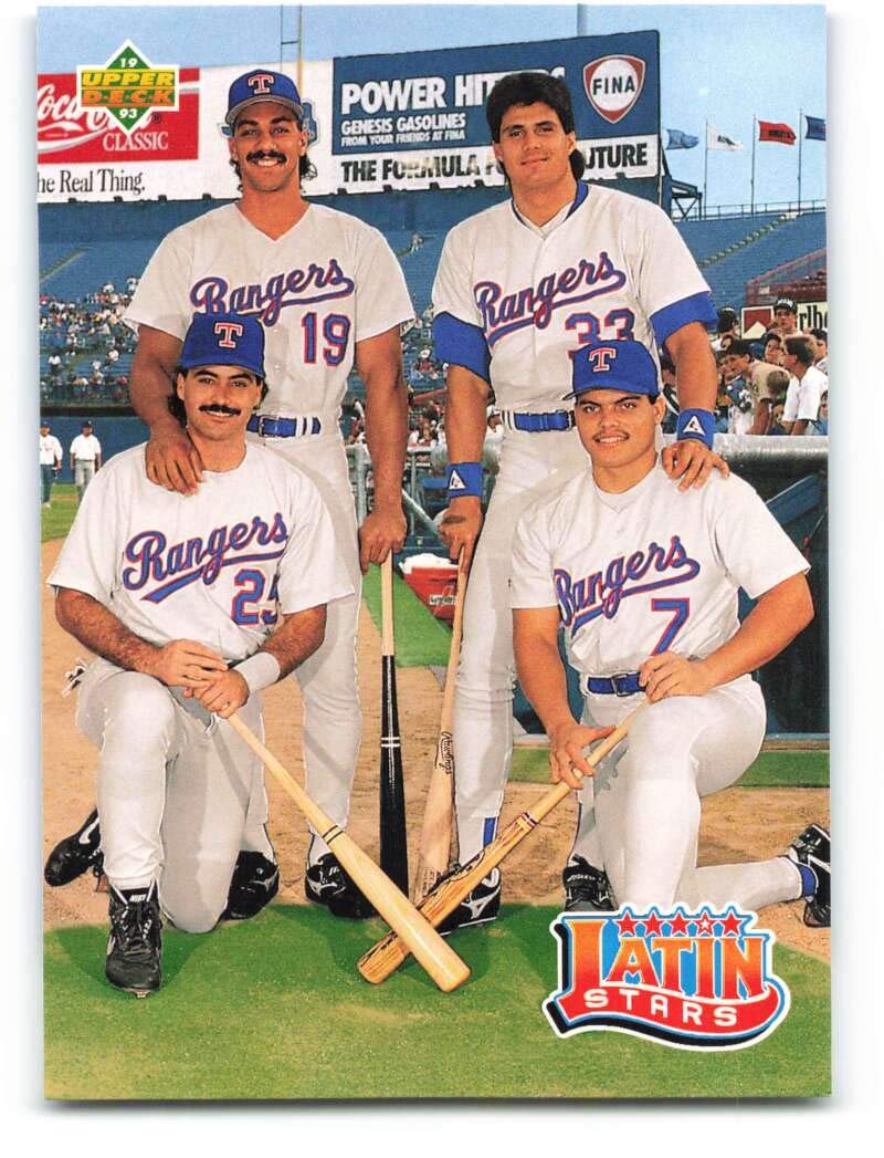 Amazon.com: 1993 Upper Deck #52 Juan Gonzalez/Jose Canseco/Rafael Palmeiro/Ivan  Rodriguez Latin Stars NM-MT Rangers Baseball : Collectibles & Fine Art