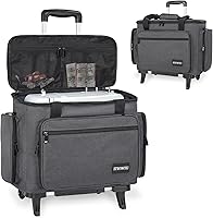 Vista 10 de Estuche de transporte para máquina de coser con múltiples bolsillos de almacenamiento para accesorios, bolsa de almacenamiento universal compatible