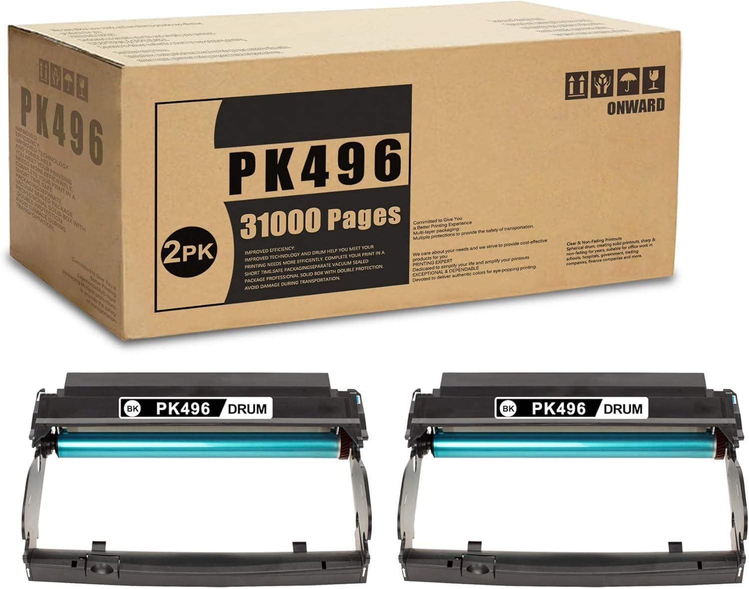 PK496 Black Imaging Drum Kit OWRD 2 Pack Compatible PK496