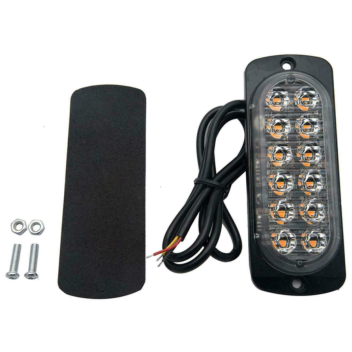 Baceyong 10 sztuk awaryjnych świateł stroboskopowych 12 V/24 V do ciężarówek, 12 diod LED, kolor pomarańczowy