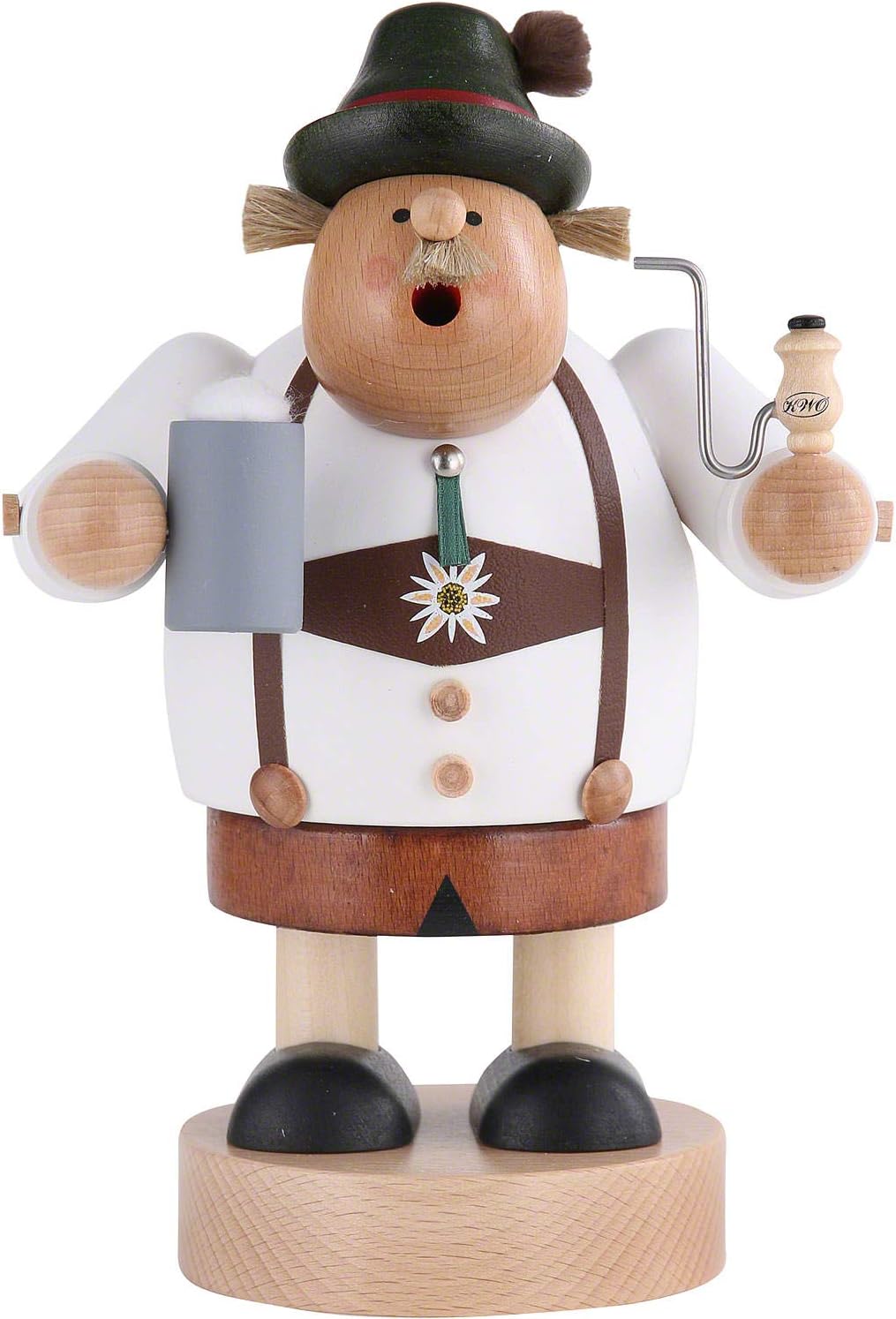 KWO Bavarian Landlord Smoking Man Figurine, Multi-Colour, 20 cm, Pack of 4