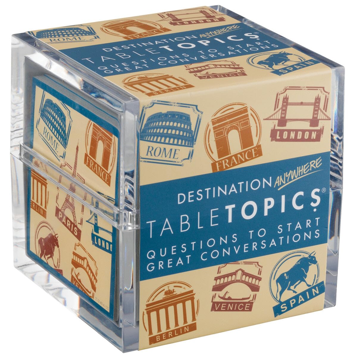 TableTopics Destination Anywhere Question Card Game - 135 Conversation Starter Cards About Travel, Ice Breaker Game for Adult Dinner Parties or