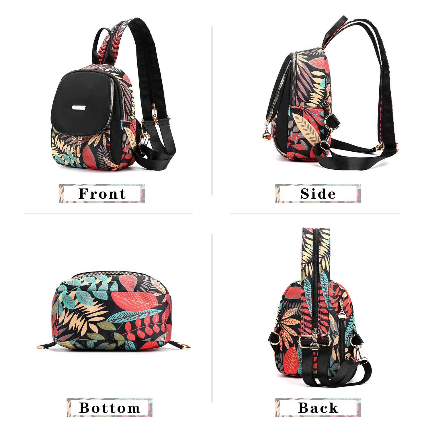 LHHMZ Femmes Mode Sac À Dos Petit sac à dos convertible multifonction pour filles Sacs à dos décontractés Sacs à bandoulière Sac à bandoulière