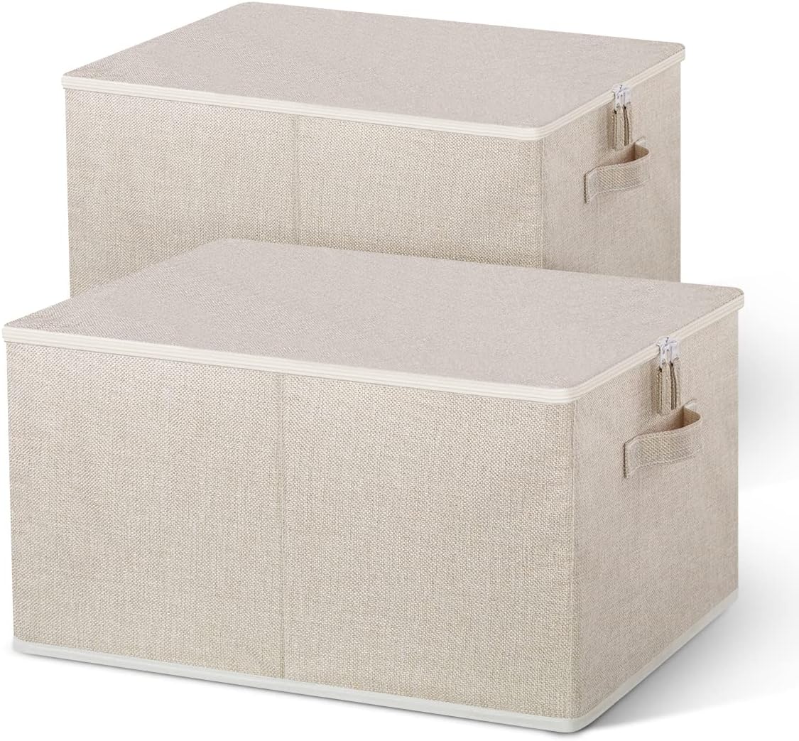 Lot De 3 Boîtes De Rangement Pliables Pour Penderie, Cubes En Tissu Avec Fenetre Transparente Pour Linge Jouets Vetements Et Livres 92096911